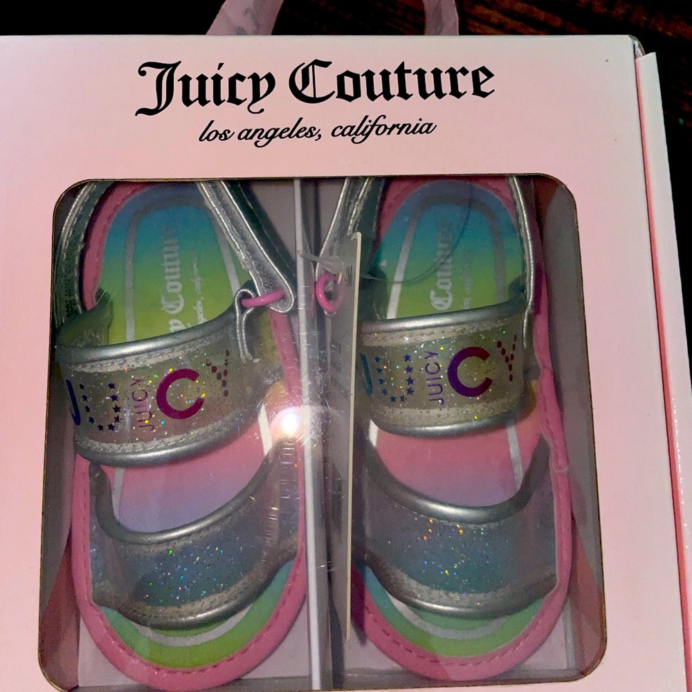 Juicy couture baby shoes silver NWT 4 month